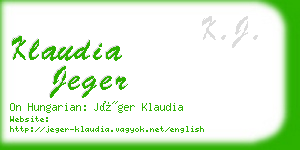 klaudia jeger business card